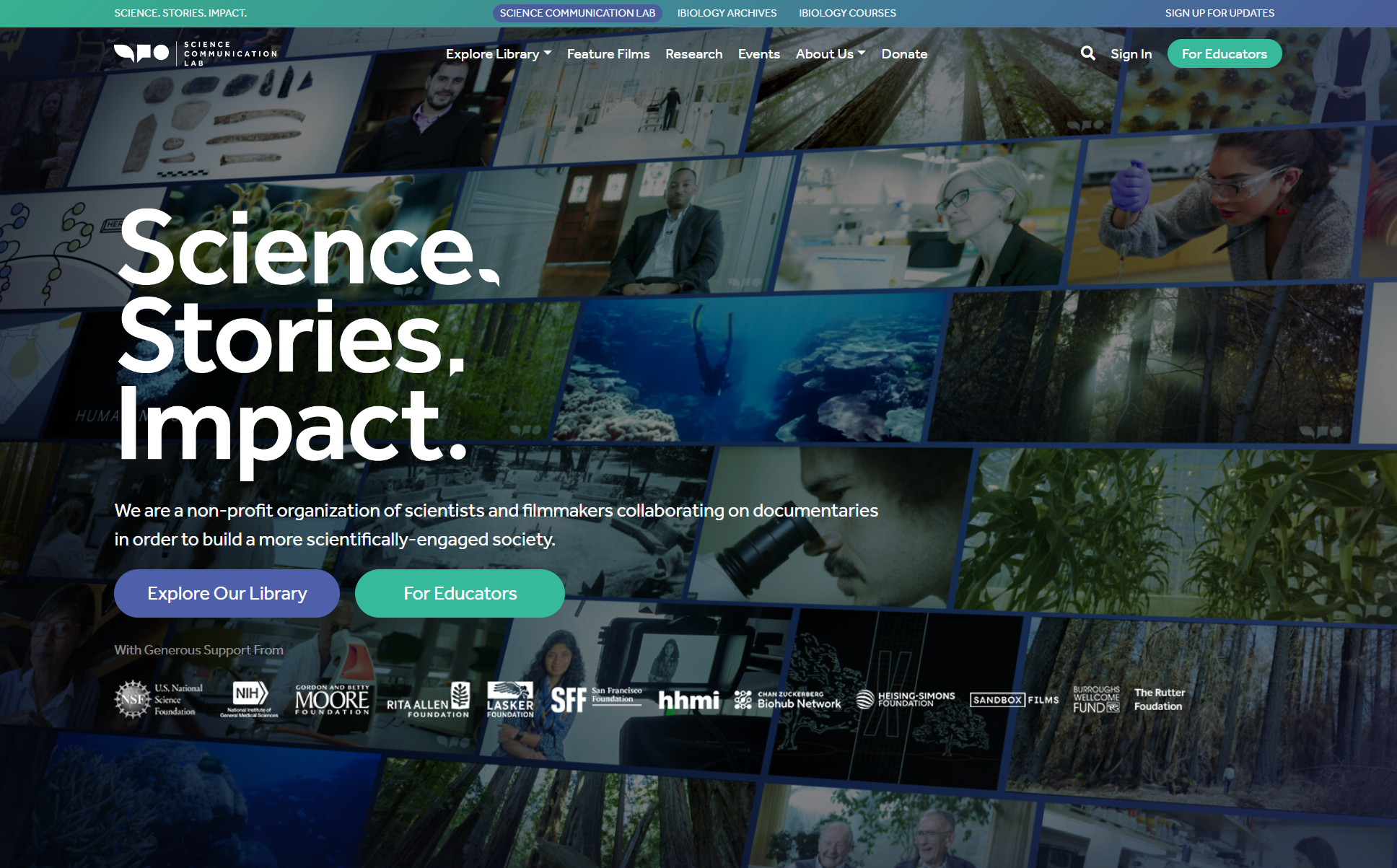 Science Communication Lab website by SeddCo